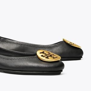 Tory Burch MINNIE TRAVEL BALLET FLAT, LEATHER Size 10